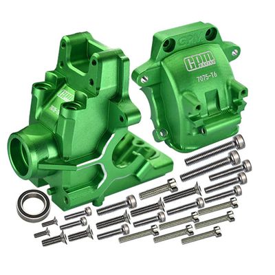 GPM Aluminum 7075-T6 Front/Rear Gear Box for TRAXXAS 1/8 4Wd Sledge Monster Truck-95076-4 (Red)