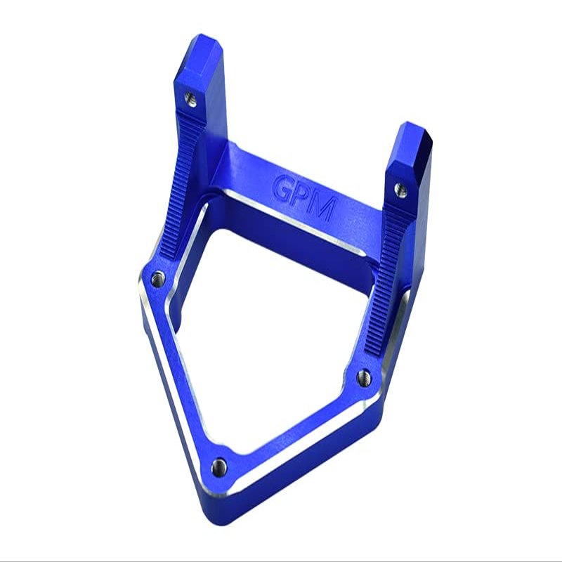 GPM 1Pc Set Upgrades Aluminum 7075-T6 Servo Mount for 1/10 4Wd Hammer Rey U4 Rock RacerLOS03030 RC Cars (Blue)