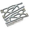 GPM 24Pc Set Upgrades Aluminium 6061-T6 Front/Rear Extended Lower Arms (Widemaxx #7895) for X-Maxx 8S (WideMaxx) RC Cars (Gray) view 1