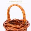 jojofuny Miniature Wicker Basket with Handle 2.75X1.96 Inch Small Rattan Basket for Dollhouse Decor Garden Flower Display Creative Photography Prop view 3