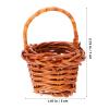 jojofuny Miniature Wicker Basket with Handle 2.75X1.96 Inch Small Rattan Basket for Dollhouse Decor Garden Flower Display Creative Photography Prop view 4