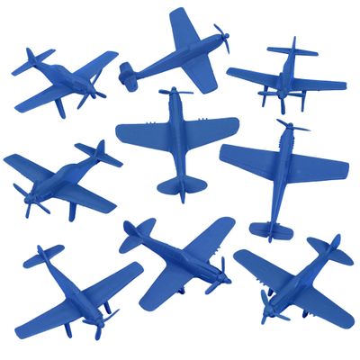 TimMee WW2 Fighter Ace Planes - Blue 9pc Plastic Army Men Airplanes USA Made