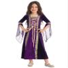 Sywiyi Kids Girls Medieval Princess Costume Retro Gown Dress Renaissance Robe for Halloween Cosplay Dress Up Purple 16 Years view 2