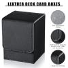 Yookeer 4 Pieces Leather Deck Card Boxes Cards Deck Game Box for Collectible Playing Card Box Compatible with MTG Commander(Black, White, Red, Green,Vertical) view 2