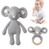Samonyed Crochet Baby Toys Stuffed Animals for Babies Elephant Crochet Baby Toy Infant Soothe Toys for Sensory and Early Grips Development Gift for Baby Shower, Birthday view 1