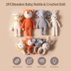 Samonyed Crochet Baby Toys Stuffed Animals for Babies Elephant Crochet Baby Toy Infant Soothe Toys for Sensory and Early Grips Development Gift for Baby Shower, Birthday view 2