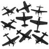 TimMee WW2 Fighter Ace Planes - Black 9pc Plastic Army Men Airplanes USA Made view 1