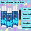 3PCS Jigsaw Puzzle Glue with Sponge Head, Clear Water Soluble Craft Puzzle Protect Glue for 3000/3500/5000 Pieces of Puzzle (3 Bottle X 120ML) view 2