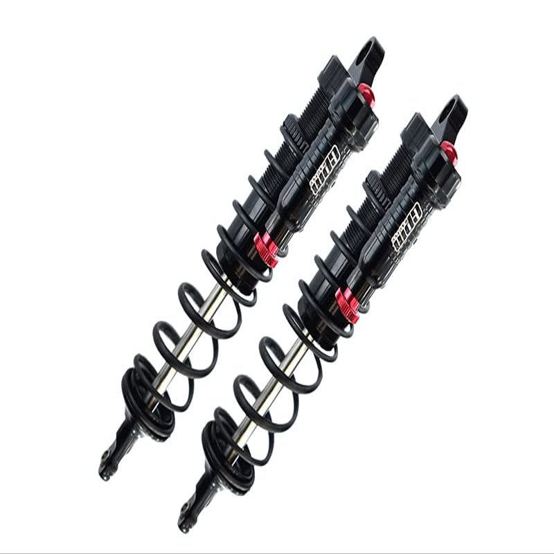 GPM Aluminum 6061-T6 Rear L-Shape Piggy Back (Built-In Piston Spring) Adjustable Spring Dampers 143Mm - 2Pc Set For TRAXXAS 1/8 4Wd Sledge Monster Truck-95076-4 (Black)