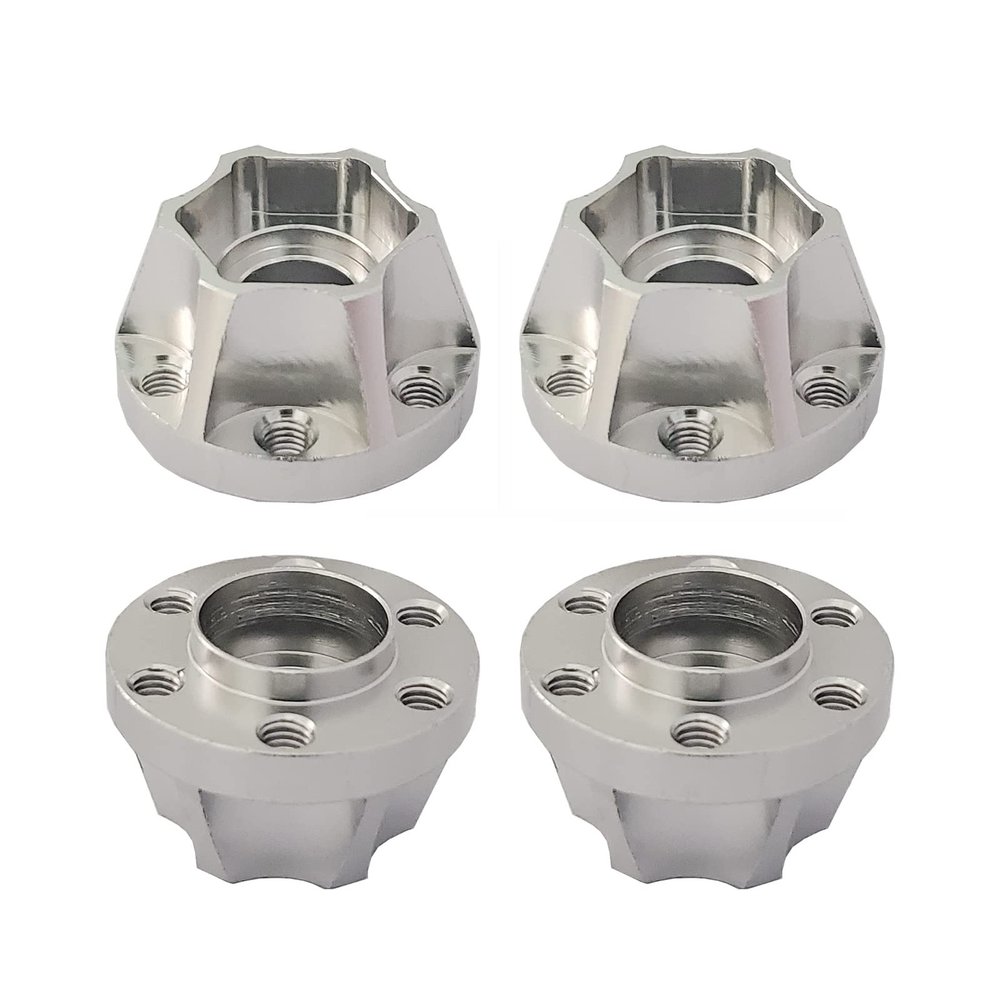 AMOGOT 4Pcs Metal RC Wheel Hubs Adapters 12mm Hex for 1.9inch 2.2inch Beadlock Wheel Rim Axial Scx10 Trx4 Wraith Gen7 Gen8 D90 CC01 1/11 RC Crawler S (12mm)