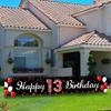 13th Birthday Yard Banner, Happy 13th Birthday Decoration for Girls Boys, Red Black 13 Year Old Birthday Yard Sign Backdrop, Thirteen Birthday Party Supplies Outdoor Indoor, Sturdy Fabric Vicycaty view 1
