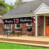 13th Birthday Yard Banner, Happy 13th Birthday Decoration for Girls Boys, Red Black 13 Year Old Birthday Yard Sign Backdrop, Thirteen Birthday Party Supplies Outdoor Indoor, Sturdy Fabric Vicycaty view 4