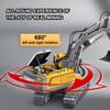 Mscredse Remote Control Excavator 11 Channel RC Excavator Truck Toys 1/20 Scale 2.4Ghz Construction Vehicles with Metal Shovel 680 Rotation for Kids Boys Age 4-7 8 9 10 Year Old (Yellow) view 2