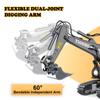 Mscredse Remote Control Excavator 11 Channel RC Excavator Truck Toys 1/20 Scale 2.4Ghz Construction Vehicles with Metal Shovel 680 Rotation for Kids Boys Age 4-7 8 9 10 Year Old (Yellow) view 3