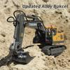 Mscredse Remote Control Excavator 11 Channel RC Excavator Truck Toys 1/20 Scale 2.4Ghz Construction Vehicles with Metal Shovel 680 Rotation for Kids Boys Age 4-7 8 9 10 Year Old (Yellow) view 4