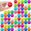 100 Pcs Mini Smile Face Stress Balls Bulk 1.57 Inch Colored Soft Small Foam Funny Stress Relief Balls for Teens Adults Finger Exercise Christmas Reward Party Bag Gift view 1