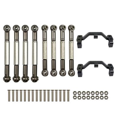 WPL B1 B-1 B14 B-14 B24 B-24 C14 C24 1/16 RC Car Spare Parts Upgrade Metal Pull Rod Steering Pull Rod Servo Rod Pull Rod Base ( Color : Titanium )