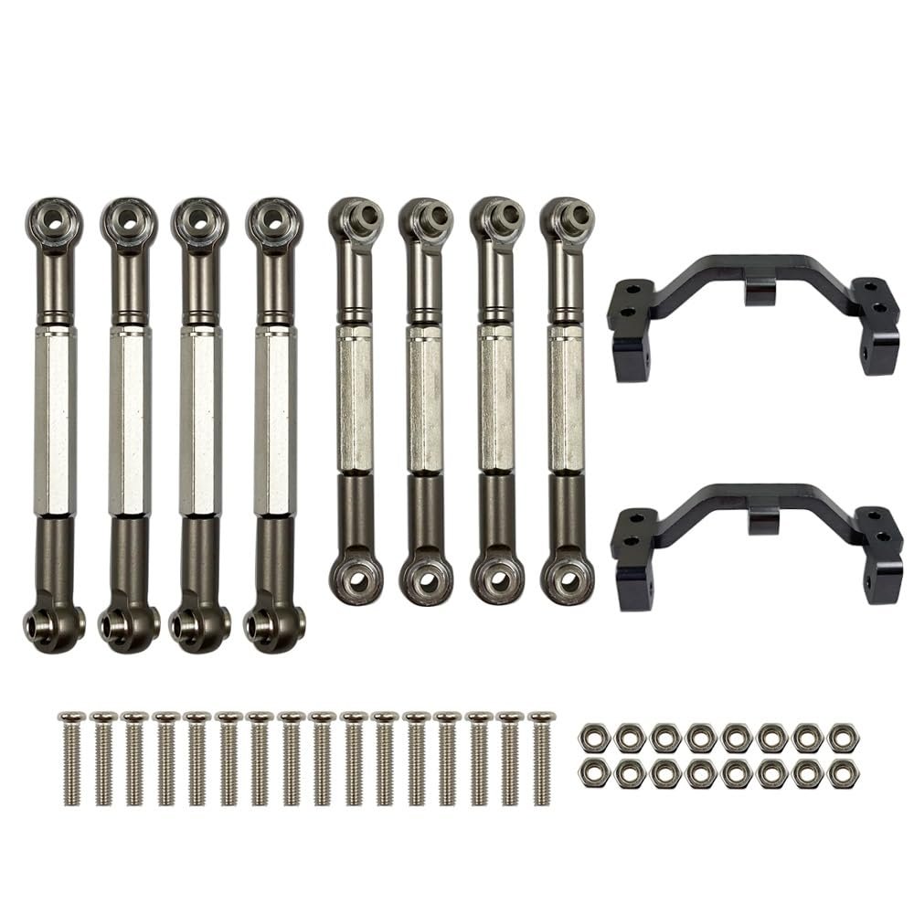 WPL B1 B-1 B14 B-14 B24 B-24 C14 C24 1/16 RC Car Spare Parts Upgrade Metal Pull Rod Steering Pull Rod Servo Rod Pull Rod Base ( Color : Titanium )