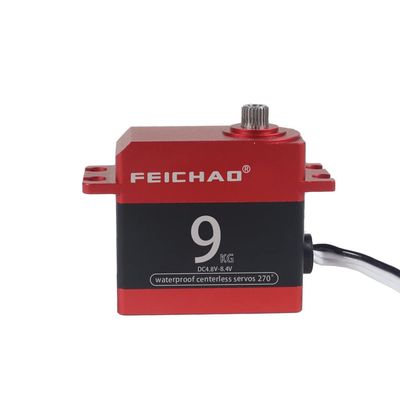 FEICHAO Waterproof 9KG Digital Servo Metal Gears Underwater Steering Gear High Torque Hollow Cup for 1/10 1/18 RC Car Boat (270 Degree)
