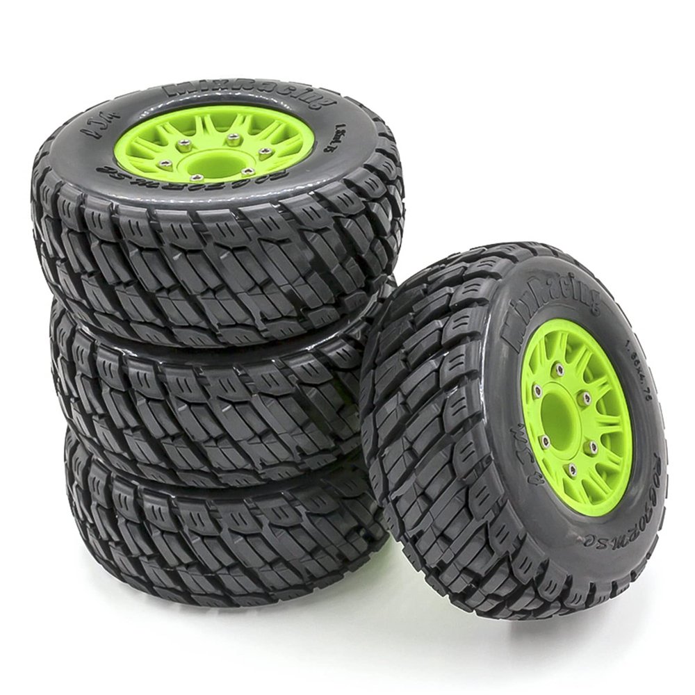 4PCS 110MM Tyre Wheels Short Course Truck Tires for 12MM 14MM 17MM ARRMA Traxxas HSP Tamiya HPI Off-Road Vehicle Short Truck (Color : Purple)