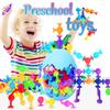 100pcs Suction Bath Toys for Baby Kids, Bath Toy Silicone Construction Building Blocks Montessori Sensory Toy for 3 4 5 6 7 8 Years Old Toddlers Boys Girls with Egg Storage view 2