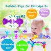 100pcs Suction Bath Toys for Baby Kids, Bath Toy Silicone Construction Building Blocks Montessori Sensory Toy for 3 4 5 6 7 8 Years Old Toddlers Boys Girls with Egg Storage view 3