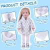Rakki Dolli Doll Clothes 3 Pc. Set Grey-White Plaid Hooded Thick Coat with Long Sleeve Doll Outfit Fits for 18" American Girl Dolls (Doll & Shoes not Included) view 2