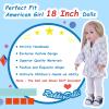 Rakki Dolli Doll Clothes 3 Pc. Set Grey-White Plaid Hooded Thick Coat with Long Sleeve Doll Outfit Fits for 18" American Girl Dolls (Doll & Shoes not Included) view 4