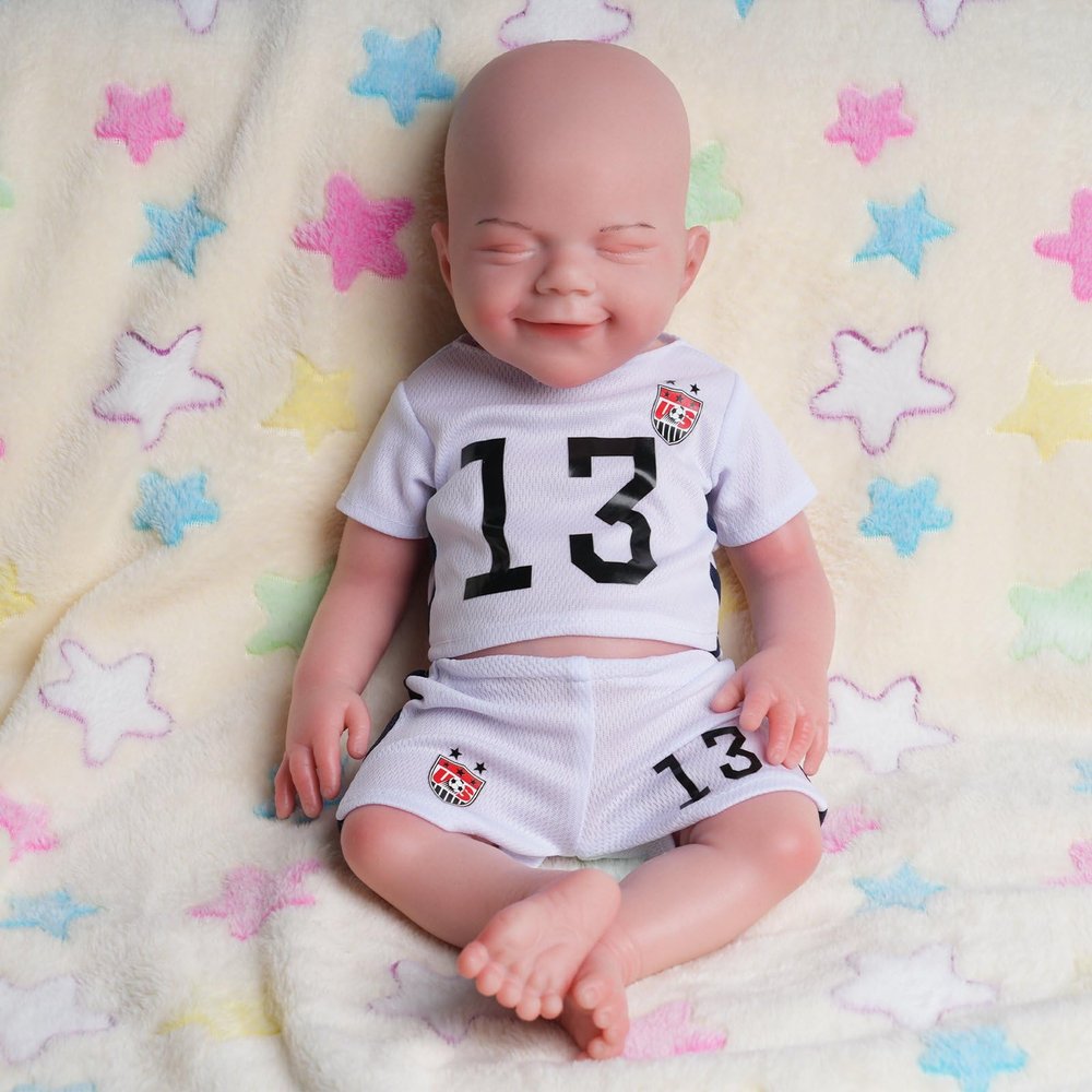 AISITE 18 Inch Drink and Pee Silicone Baby Doll Boy - Platinum Silicone Reborn Baby Dolls, Christmas&Birthday Gifts for Girls, Nieces and Granddaughters 6+