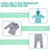 Rakki Dolli Doll Clothes 3 Pc. Set Blue Grey Plaid Hooded Thick Coat Suit Checkerboard Jacket with Long Sleeve, Warm Doll Outfit Hoodie Snowsuit Fits for 18" Dolls (Doll & Shoes not Included) view 3