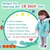 Rakki Dolli Doll Clothes 3 Pc. Set Blue Grey Plaid Hooded Thick Coat Suit Checkerboard Jacket with Long Sleeve, Warm Doll Outfit Hoodie Snowsuit Fits for 18" Dolls (Doll & Shoes not Included) view 4