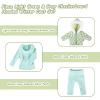 Rakki Dolli Doll Clothes 3 Pc. Set Light Green Grey Plaid Hooded Thick Coat Checkerboard Jacket with Long Sleeve, Warm Doll Outfit Hoodie Snowsuit Fits for 18" Dolls (Doll & Shoes not Included) view 3