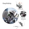 Double Tandem Stroller-Baby Face to Face Foldable Umbrella Stroller for Infant and Toddler,Convertible Reclining Pushchair Stroller,Adjustable Canopy (Color : Green) view 3