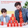 yeesport Sport Stacking Cups, 24pcs Sports Stacking Cups Sport Training Game for Challenge Competition Travel Party Gift for Kids and Adults (Purple & Red) view 2