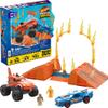 MEGA Hot Wheels Monster Trucks Toy Building Set, Smash & Crash Tiger Shark Chomp Course with 245 Pieces, 2 Micro Figure Drivers, Orange, Age 5+ Years view 1