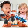 MEGA Hot Wheels Monster Trucks Toy Building Set, Smash & Crash Tiger Shark Chomp Course with 245 Pieces, 2 Micro Figure Drivers, Orange, Age 5+ Years view 2