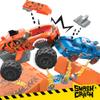 MEGA Hot Wheels Monster Trucks Toy Building Set, Smash & Crash Tiger Shark Chomp Course with 245 Pieces, 2 Micro Figure Drivers, Orange, Age 5+ Years view 3