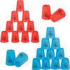 yeesport Sport Stacking Cups, 24pcs Sports Stacking Cups Sport Training Game for Challenge Competition Travel Party Gift for Kids and Adults (Blue & Red) view 1