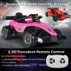 Costzon 12V Racer Go Kart with Remote Control, Electric Kids Ride-on Toy with Spring Suspension, Music, LED Lights, USB Port, 1.2-3.1 MPH, Battery Powered Racing Go Kart for 3-7 Years Old (Pink) view 2