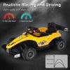 Costzon 12V Racer Go Kart with Remote Control, Electric Kids Ride-on Toy with Spring Suspension, Music, LED Lights, USB Port, 1.2-3.1 MPH, Battery Powered Racing Go Kart for 3-7 Years Old (Yellow) view 3