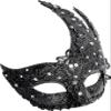Halloween masquerade mask Venetian rhinestone lace half face Fashion lace couple masquerade mask Halloween/party/ball/carnival (Black) view 2