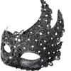 Halloween masquerade mask Venetian rhinestone lace half face Fashion lace couple masquerade mask Halloween/party/ball/carnival (Black) view 3
