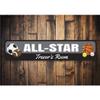 All-Star Sign, Kid Name Room Sign, Custom Sports Lover Game Fanatic Child Athlete Bedroom Aluminum Decor - 3 x 13 view 2