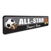 All-Star Sign, Kid Name Room Sign, Custom Sports Lover Game Fanatic Child Athlete Bedroom Aluminum Decor - 3 x 13 view 3