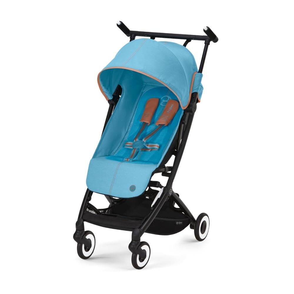Cybex Libelle Lightweight pockit Travel Baby Stroller - Carry-On Compliant Compact Fold, One-Hand Adjustable Recline - Compatible with CYBEX Car Seats, Beach Blue