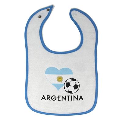 Toddler & Baby Bibs Burp Cloths Heart Flag Soccer Ball Argentinian Soccer Argentina Football Cotton Baby Items for Baby Girl & Boy White Blue Design Only