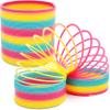 The Dreidel Company Jumbo Rainbow Plastic Coil Spring, Party Favor for Kids, Individually Wrapped, 7" (175mm) Spring (12-Pack) view 1