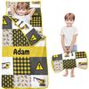 Personalized Constructions Nap Mat Set with Name, Sleeping Bags for Boys, Customized Trucks Toddler Bed Mattress for Kids, Slumber Bags for Preschool, Daycare or Kindergarten, Toddler Sleep Sack view 1