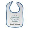 Custom Toddler & Baby Bibs Burp Cloths Islam Alhamdullilah It's My First Ramadan Arabic Cotton Baby Items for Baby Girl & Boy White Blue Custom Text Here view 1