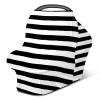 Baby Car Seat Stroller Covers Black and White Stripes Nursing Cover Breastfeeding Scarf Soft Breathable Stretchy Coverage Carseat Canopy Cover for Boys and Girls Soft Breathable Multi Use view 1